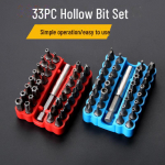 33 dalių &scaron;e&scaron;iakampių atsuktuvo antgalių rinkinys grąžtams Red Solid Screwdriver Set 33 pcs