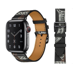 Suderinamas Hermes stiliaus odinis dirželis Apple Watch 8/7/6/5/4/SE - Kontrastingos spalvos kryžminis ra&scaron;tas 38mm/40mm/41mm