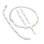 White Coral Gemstone Handmade 925 Sterling Silver Jewelry Necklace 18 q0j27