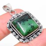 Ruby in Zoisite Ethnic 925 Silver Jewelry Pendant 1.58 e3G35