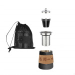 Camping Tea Kettle Mugs Set Camp Tableware Anti Scalding Easy to Clean with Mesh Storage Bag for