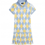 Polo Ralph Lauren Polo Suknelė Ss24 Deimantų Ra&scaron;tas Polo Apykaklė Trumpomis Rankovėmis Vaikų Suknelės Mėlyna CWPODRSG3D20823-400 XL