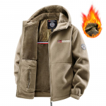 Rudens ir žiemos &scaron;iltas ir pliu&scaron;inis storas paltas, madingas fliso audinys, grafeno pamu&scaron;alas su apsauga nuo &scaron;alčio, rekomenduojamas rudeniui ir žiemai XS chaki