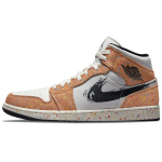 Air Jordan 1 Mid SE Brushstroke Paint Splatter Unisex Sneakers White Sail Black DA8005-100 42