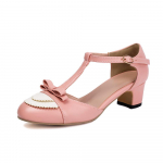 Madingi moteri&scaron;ki auk&scaron;takulniai Mary Jane bateliai Siurbliai Batai su kaspinėliu Storas auk&scaron;tas kulnas Atsitiktiniai moteri&scaron;ki siurbliai Rožiniai Chaussures Femme Lolita batai 35-43 35 rožinė