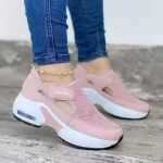 Vasaros nauji dideli moteri&scaron;ki stora apačia Flyknit sportiniai sandalai, storas padas tinklelis, pralaidus orui 43 rožinė
