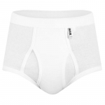 Yiershuang Men's 7A Antibacterial 100% Cotton Ribbed Briefs 3-Pack 2XL