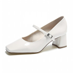 Rudens auk&scaron;takulniai moterims Retro stiliaus kvadratinio pir&scaron;to juostelės auk&scaron;takulniai Mary Jane batai 2025 m. pavasario storo kulno seklios burnos vienviečiai batai 34