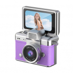 Nyk&scaron;čio dydžio atlenkiamas ekranas Mini kamera Mažytė retro raktų pakabuko skaitmeninė kamera su 1,47 LCD ekranu Vintažinė mikro ki&scaron;eninė kamera kelionėms, koncertams, studijoms balta