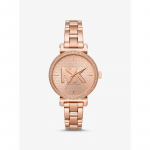 Michael Kors Sofie Cirkonio Sidabro Tonas Nerūdijančio Plieno Moteri&scaron;kas Laikrodis MK4335 auksas