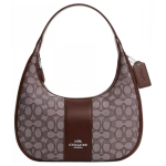 Coach Carmen 29 Signature Jacquard Užtrauktukas Lygios odos Rankinė per petį Didelės moteri&scaron;kos rankinės Sidabrinis klevas CV001-SVS8S Basic Set (Bag+Dust Bag)