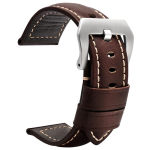 Retro natūralios odos dirželis Rankų darbo Crazy Horse dizainas Karvės odos laikrodžio dirželiai Panerai 20mm 22mm 24mm 26mm Auk&scaron;tos kokybės vyri&scaron;kas dirželis 24mm black