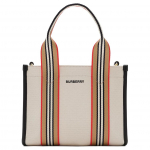 Burberry Icon Stripe Webbing Medvilninė Mini Rankinė Moteri&scaron;kos Rankinės Smėlio spalvos 81214931 Basic Set (Bag+Dust Bag)