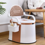 150KG Nė&scaron;čiųjų Kempingo Tualetas Lauko Kempingo Ne&scaron;iojamas Mobilus Tualetas Namams Senjorams Ligoninei Kelionėms Valtis Suaugusiems Vaikams Tualetas With Backrest&Armrest auksas