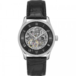 BOSS Principle Skeletas Juodas Juodos Odos Vyri&scaron;kas Automatinis Laikrodis 1514234 juoda