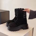 Rudens platformos storapadžiai moteri&scaron;ki ankle boots madingi tu&scaron;čiaviduriai kvėpuojantys batai moteri&scaron;ki eleganti&scaron;ki nėriniai &scaron;iuolaikiniai sandalai bootie 40 abrikosas