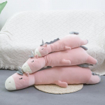 Apkabinimo pagalvė Rožinis vienaragis Pliu&scaron;inis žaislas Milžini&scaron;kas mink&scaron;tas žaislas Ilga pagalvė Miegantis vienaragis Mėlynas raminantis lėlė Idealiai tinka vaikams Mergaičių dovanoms 70cm rožinė