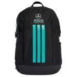 Adidas Mercedes AMG 3 juostelės Klasikinė juosta Reguliuojamas užtrauktukas Paprasta poliesterio kuprinė Unisex kuprinė Juoda KF1774 Black