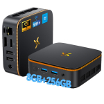 Huidun H50 Mini PC AMD Ryzen 3300U 16GB 512GB SSD Windows 11Pro MINI Kompiuteris HDMI 8+256 juoda