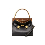 Tory Burch Lee Radziwill Matinis Premium Rafinuotos Odos Petinė Crossbody Mini Rankinė Moteri&scaron;kos Rankinės Juoda Juoda-Auksinė 75662-001 Basic Set (Bag+Dust Bag)