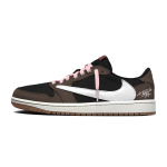Travis Scott x Jordan Air Jordan 1 Tamsiai rudos su rožiniu a&scaron;meniu žemi krep&scaron;inio batai Unisex Juodi rudi DZ4137-700(Komanda1698-) 43