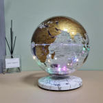8 colių dekoratyvinis pasaulio žemės skaidrus edukacinis mokymo geografijos gaublys magnetinės levitacijos gaublys plaukiojantis gaublys lempa Medium (8"-12") auksas
