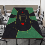 Profesionalus stačiakampis Texas Holdem pokerio stalo kilimėlis | Auk&scaron;čiausios klasės neslystanti, tyli kortų stalo danga žaidimų kambario dekoravimui 300X600X2MM