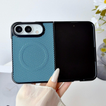 Magnetinis For iPhone Duo Fold dėklas Prabangus Anglies Pluo&scaron;to Odinis Apsauginis Galinis Dangtelis Magsafe Belaidžio Įkrovimo Korpusui Funda iPhone Ultra