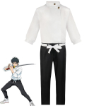 Anime Jujutsu Kaisen Yuta Okkotsu Cosplay Kostiumas Vyrams Moterims Helovino &Scaron;ventės Uniformos Vir&scaron;us + Kelnės + Diržas XXXL white