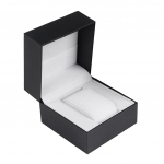 Juodas plastikinis vieno lizdo laikrodžio apyrankės dėklas rankinio laikrodžio dėžutės dovanų laikiklis 10 x 10 x 7.5cm juoda
