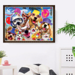 Deimantiniai siuvinėjimai vakarėliams &scaron;unims Mozaikiniai kri&scaron;toliniai apvalūs grąžtai deimantiniai tapyba lipdukai dekoro paveikslai 20X30CM
