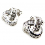 Les Tr&eacute;sors De Lily [J0200] - Boucles Argent 'D&eacute;esse' Blanc argent&eacute; (rhodi&eacute;) - 11 mm