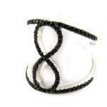 Bague Argent 'Sissi' noir (infini)