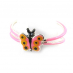 Les Tr&eacute;sors De Lily [N0347] - Bague Pied Argent 'Papillon' rose p&acirc;le ry&scaron;kiai rožinė
