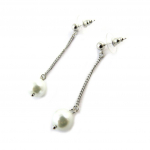Les Tr&eacute;sors De Lily [N6282] - Boucles Cr&eacute;ateur 'Perla' ivoire argent&eacute;