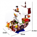 432vnt.+ Sunny Pirate Ship Monkey D Luffy One Piece Building Blocks Mokomieji vaikų žaislai Suderinami su 6299