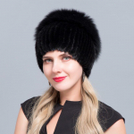 JERYAFUR megztas įdėklas kailinė kepurė audinės kailinė kepurė Sidabrinė lapės kailio rutulinė megzta kailinė kepurė Žieminė moteri&scaron;ka slidinėjimo kepurė