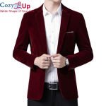 Cozy Up Rudens aksominė vestuvinė suknelė Paltas Vyri&scaron;kas &scaron;varkas Striukė laisvalaikio kostiumas Striukė Stage DJ Vyri&scaron;ki verslo &scaron;varkai Veste Costume Homme 5XL bordinė