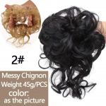 LUPU blondinės juodos plaukų juostelės Netvarkingos garbanotos &scaron;ignoninės bandelės sintetiniai &scaron;erpetojimai netikri plaukų gabaliukai moterims sintetinis plaukų priauginimas 1PC