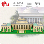 8034 Pasaulio architektūra JAV MIT universiteto mokyklos 3D modelis, pasidaryk pats, mini deimantiniai blokai, plytos, statybinis žaislas vaikams be dėžutės