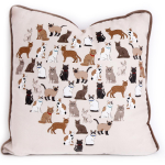 Les Tr&eacute;sors De Lily [A3094] - Coussin cr&eacute;ateur 'Chats' taupe - 45x45 cm