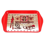 Les Tr&eacute;sors De Lily [A3342] - Petit Plateau m&eacute;lamine 'Chalet' marron rouge - 21x14 cm ruda