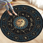 &bdquo;Compass Round Area&ldquo; kilimėlis, retro stiliaus britų karinio jūrų laivyno naujojo pasaulio atradimo kilimėlis, svetainės miegamojo kilimai, neslidūs kilimėliai vaikams žaisti Diameter 60cm
