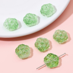 Įvairiaspalviai dviejų gėlių formos stiklo karoliukai, 15 mm, 10 vnt. papuo&scaron;alams gaminti &bdquo;pasidaryk pats&ldquo; apyrankės karoliai 15mm 10pcs kūdikio mėlyna spalva