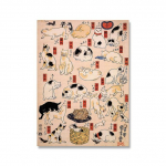 Utagawa Kuniyoshi Katės Aliejinis Paveikslas su Įvairiomis Pozomis Gyvūnų Meno Plakatas Retro Sieninis Pie&scaron;inys Augintinio Namų Dekoracija 21cm&times;30cm NoFrame