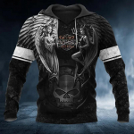 Pavasario rudens vyri&scaron;ki drabužiai Viking Hoodies Megztiniai 3D Spausdinti Skull Angel Streetwear Vintažinis ilgomis rankovėmis vyri&scaron;kos megztinės striukės L