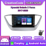8 colių Wifi 2Din Android automobilio radijo multimedijos vaizdo grotuvas, skirtas Hyundai Solaris 2 Verna 2017-2020 su mygtuko rankenėle GPS 1+32GB