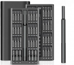 QUK 63-in-1 precizinis magnetinis atsuktuvų rinkinys &ndash; atsuktuvo antgaliai su Torx, Hex ir mobiliojo telefono taisymo įrankiais atsuktuvų rinkiniui juoda