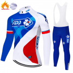 &bdquo;Thermal Smile&ldquo; FDJ dviratininkų kostiumas vyrams, žieminis megztinis, kalnų dviratis, 2023 m. L