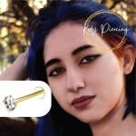KODY PIERCING 14k Gold Labret su 1,5 mm nustatymo cirkoniu